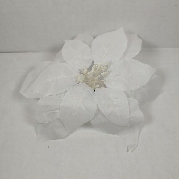 Large Christmas Xmas Poinsettia Flower Home Decor Clip Red White Multipurpose - Picture 7 of 10